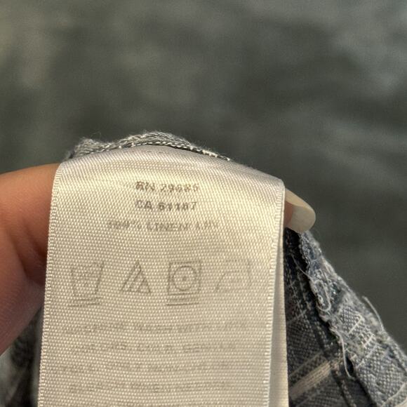 Pendleton Malone Shirt Mens Small Gray White Plaid Short Sleeve Linen Button-Up - Picture 5 of 7